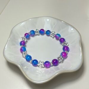 Colorful Beaded Bracelet with Silver Accents